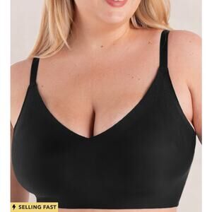 Shapermint Large Black Essential Smoothing Comfort Wireless Bra 13402 Stretch